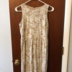 Tan/White Floral Dress